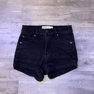 garage black denim jean short